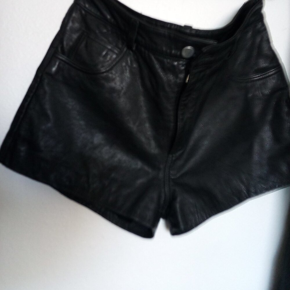 100% leather designer shorts